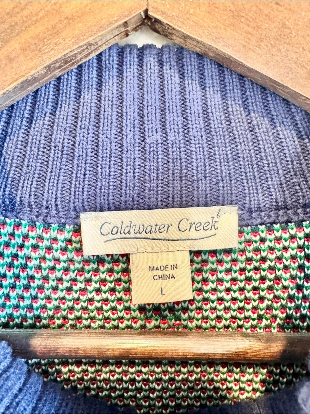 Coldwater Creek Cottagecore Christmas Snow Scene Zip Cardigan Sweater Large E21
